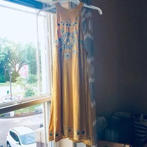 Blue Rain Mustard Yellow Halter Dress